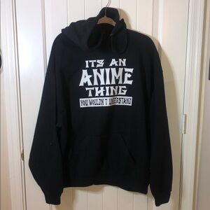 NWOT Anime Graphic Black Unisex Hoodie